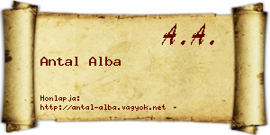 Antal Alba névjegykártya