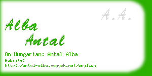 alba antal business card